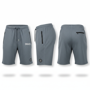 <b>Men's</b> Gray Drawstring Bermuda <b>Shorts</b> With <b>Zip</b> <b>Pockets</b> Quick Dry Casual Sport Wear - Product Image 1