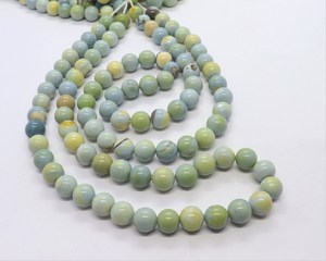 ลูกปัดโอปอลสีเขียวเลมอนทรงกลมเรียบขนาด 8-9 มม. ลูกปัดพลอยโอปอลสีเขียวธรรมดา ลูกปัดโอปอลแฟนซีสีเขียว สำหรับทำเครื่องประดับ - Product Image 1