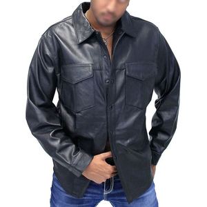 เสื้อเชิ้ตหนังผู้ชายขายส่ง สวมใส่สบายๆ สำหรับฤดูหนาว แฟชั่นสไตล์เอาท์ดอร์ หนังแท้ ผลิตโดยผู้ผลิตที่ดีที่สุด - Product Image 5