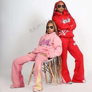 Ensemble de survêtement décontracté personnalisé pour hommes, sweat à capuche et pantalon en coton 100% de haute qualité, style Star Tracksuits - Product Image 2