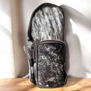 2026 New 100% Genuine Leather Animal Prints Women's <b>Backpack</b> Medium Capacity Zipper Closure Retro Style Daily Use Shoulder Strap - Product Image 2
