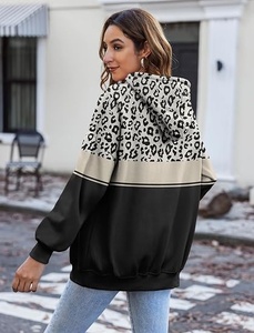Sudadera con Capucha Extra Grande para Mujer, Forrada de Felpa, Transpirable, de Poliéster/Algodón, Manga Larga, Hombros Caídos, Tejido de Punto, para Otoño, Estilo Casual - Product Image 2