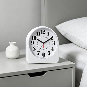 3.7 Inch White Silent Alarm Clock with Soft Night <b>Light</b> for Kids Room Gentle Glow Design for Children Bedroom and <b>Nursery</b> - Product Image 1