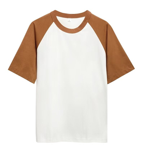 T-shirt décontracté à manches raglan 100 % coton pour homme, col rond, manches courtes, motif uni - Product Image 4