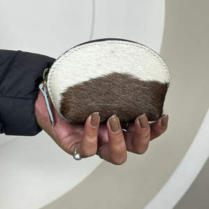 Porte-monnaie en cuir de vachette véritable fait main de qualité supérieure, nouveau cuir à poils, pochette zippée souple, petit portefeuille pour usage quotidien féminin - Product Image 4