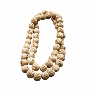 Cuentas Sueltas de Madera Natural de Tulsi con Grabado de Radha, Cuentas Mala, Joyería Espiritual, Suministros para Oración y Artesanía, Colección al por Mayor - Product Image 1