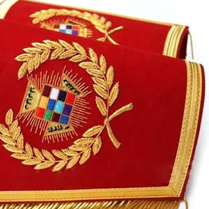Meilleures ventes de manchettes de gauntlets maçonniques, Régalia écossaise, manchettes de Past Master, personnalisables avec broderie - Product Image 6