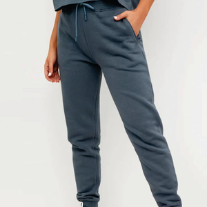 Pantalon de jogging décontracté taille haute pour femme, couleur unie, en coton, confortable, respirant, taille élastique - Product Image 2