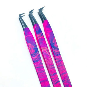 Pinzas para Pestañas de Acero Inoxidable de 12 cm con Punta Inclinada, Duraderas, para Manicura, con Fuente de Alimentación Manual - Product Image 5