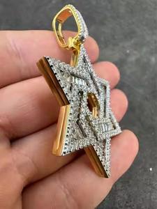 Pendentif Moissanite de Luxe en Argent 925 de Qualité Supérieure, Coupe Brillante, Sertissage Canal, Style Hip Hop, Bijou Glacé pour Homme, Cadeau Tendance pour Mariage et Fête - Product Image 2