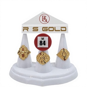 Anillo de Dedo de Oro Sólido de 22k para Mujer, Diseño Floral Tradicional, Anillo de Filigrana de Oro Amarillo Real, Joyería de Lujo para Novia y Boda - Product Image 1