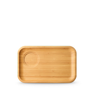 Cheap Price Bamboo Wooden Serving Tray with Cup Holder Rectangular Tea Coffee <b>Snack</b> Tray <b>Plates</b> for Home Office Hospitality Use - Product Image 3