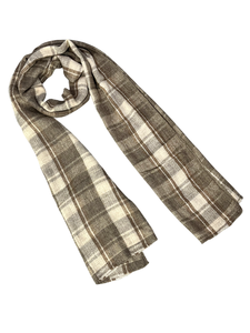 Bufanda de Mujer de Lujo con Diseño a Cuadros en Tonos Tierra, Chal de Lana y Acrílico Hecho a Mano de 28x80 Pulgadas, Chal de Fibra de Invierno Cómodo y de Alta Calidad - Product Image 5