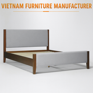 โรงงานเฟอร์นิเจอร์เวียดนาม OEM/ODM รับผลิตเฟรมเตียงไม้ตามสั่ง เฟอร์นิเจอร์ห้องนอนสไตล์มินิมอล เตียงไม้โอ๊คแท้ - Product Image 1