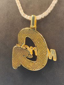 Colgante de Letra Personalizado de Plata de Ley 925 con Baño de Rodio y Moissanita, Estilo Hip Hop para Uso Diario Unisex - Product Image 3