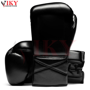 Nouveaux ensembles de boxe tendance en cuir véritable noir mat avec logo personnalisé, pour entraînement et sparring, incluant gants, casque et protections inguinales, à prix de gros - Product Image 4