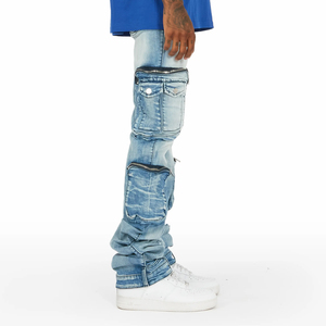 Pantalon en jean pour homme style hip-hop, coton, effet usé, haute qualité, design personnalisé, mode décontractée, toutes saisons, pantalon en denim pour homme - Product Image 3