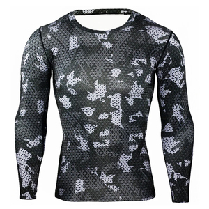 Maillot de compression MMA Grappling Rash Guard Sublimation Bjj Rashguard Imprimé Personnalisé Hommes Technologie OEM Manches Longues - Product Image 5