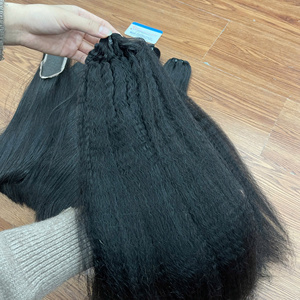 ผมตรงแบบ Kinky Weft สีธรรมชาติ พร้อมส่ง ผู้จำหน่ายผมดิบ ช่อผมดิบแบบ Double Drawn Weft - Product Image 1