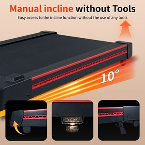 ลู่วิ่งไฟฟ้าพกพาขนาดกะทัดรัด 3 แรงม้า พร้อมระบบปรับความชัน 10 ระดับ และรีโมทคอนโทรล รับน้ำหนักได้ 264 ปอนด์ สำหรับใช้ในบ้านและสำนักงาน - Product Image 3