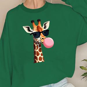 Sweats femme girafe soufflant rose bubblegum - Product Image 2