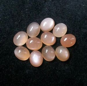 Piedra Lunar de Melocotón Natural de 10mm, 12mm, 14mm, Cabujón Ovalado Liso, Gema Suelta Semipreciosa para Fabricación de Joyas, Collares y Anillos, Venta en Línea - Product Image 2