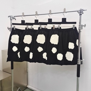 Shorts décontractés pour hommes en coton 100% teint en pièce, imprimé floqué, respirants, coupe streetwear, taille mi-haute avec cordon de serrage - Product Image 6