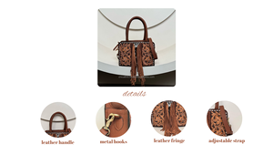 Mini bolso de mano de cuero de diseñador de moda para mujer, bolso de mano de cuero de vaca de alta calidad con flecos, correa cruzada ajustable, bolso de hombro - Product Image 3