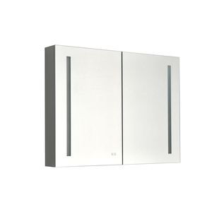 Armadietto da Bagno a LED 40 X 30 Pollici con Specchio Dimmerabile, Prese e Funzione Antiappannamento - Product Image 2