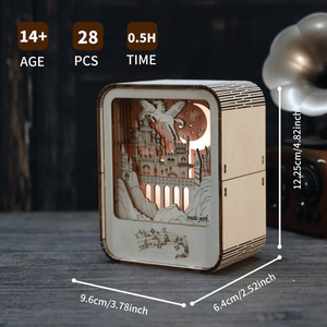 Puzzle 3D in Legno Music Park, Kit Modellini Fai-da-Te, Carillon con Luce Notturna, Regali di Compleanno e Natale - Product Image 5