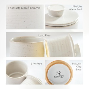 Handcrafted Ceramic <b>Spice</b> <b>Jar</b> Speckled Glaze Airtight Lid Compact Kitchen Storage Canister Rustic Countertop Accent Decor - Product Image 3