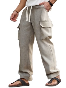 กางเกงลำลองผู้ชายอเนกประสงค์ หลายกระเป๋า ระบายอากาศได้ดี ผ้าโพลีเอสเตอร์ 100% ทรงขากว้าง เอวผูกเชือก ลายพิมพ์-สำหรับทุกคน - Product Image 2