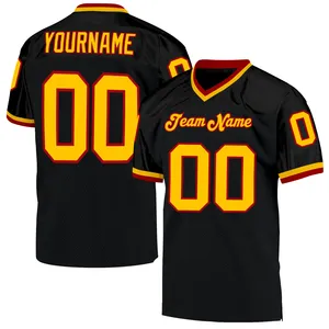 Custom American Football Jersey V-Neck Short Sleeve Mesh Breathable 100% Polyester Sublimated Print Team <b>Name</b> Number - Product Image 3