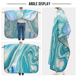 Cape de Barbier Professionnelle Imprimée par Sublimation Personnalisée en Polyester Imperméable pour Salon de Coiffure avec Col Ajustable - Product Image 5