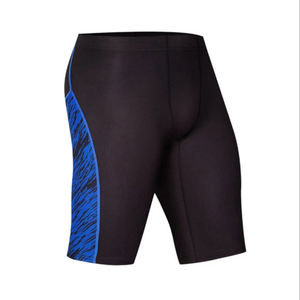 Shorts de sport pour homme en tissu tricoté, couleur unie vert néon, séchage rapide, taille mi-haute, taille élastique, CLOTHES LEATHER GEAR - Product Image 4