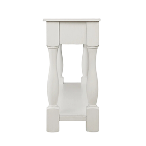 White Wooden <b>Console</b> <b>Table</b> 3 Drawers <b>Storage</b> <b>Table</b> with Bottom Shelf Solid Wood Entryway Hallway Sofa <b>Table</b> Classic Design Fur - Product Image 4