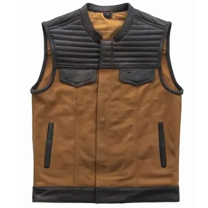 Chaleco sin Mangas Unisex de Cuero Genuino NEXO INDUSTRIES, Forro de Algodón Transpirable, Cierre de Cremallera, Cuello Camisero, Casual, Invierno - Product Image 5