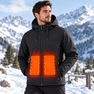 Custom USB Heated <b>Jacket</b> Battery Powered <b>Smart</b> Temperature Control Winter Outdoor Hooded <b>Jacket</b> Men <b>Women</b> OEM - Product Image 3