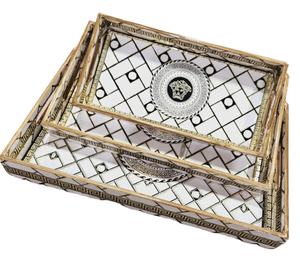 Platos de madera esmaltados impresos al mejor precio Plato de madera con estampado floral Esmaltes Plato de madera impreso Hecho EN LA India - Product Image 1