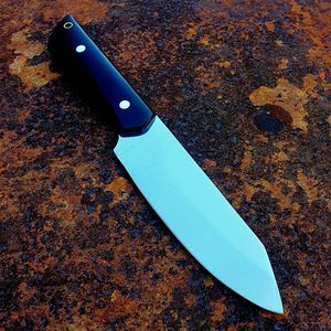 Cuchillo de Caza de Hoja Fija Premium con Mango Negro, Cuchillo Artesanal para Bushcraft y Actividades al Aire Libre con Funda de Cuero, Venta al Por Mayor OEM - Product Image 1