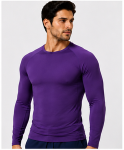 T-shirt de base médical pour homme, coupe ajustée, manches longues, anti-transpiration, respirant, col rond, séchage rapide, uniforme d'hôpital, résistant aux aiguilles - Product Image 4