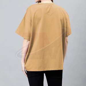 เสื้อยืดคอกลมแขนสั้นทรงหลวมสำหรับผู้หญิง สีพื้น ไซส์ใหญ่ ทรงหลวม สไตล์ทุกฤดูกาล - Product Image 4