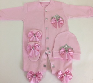 Pagliaccetto Baby Set 3 pezzi corona reale di alta qualità manica lunga neonato nuovi vestiti di Design primavera all'ingrosso <span class=keywords><strong>abbigliamento</strong></span> personalizzato per bambini - Product Image 4