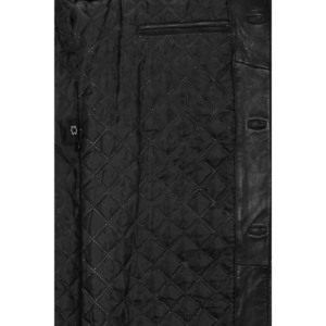 Custom 100% Genuine Napa Leather Long Coat <b>Men's</b> Classic <b>Black</b> Leather <b>Overcoat</b> Premium Winter Leather Jacket OEM ODM Wholesale - Product Image 4