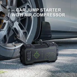 Powerfar tragbarer auto-batterie-notstarter mit luftkompressor 10000 mAh starthilfe fahrzeug-starthilfe