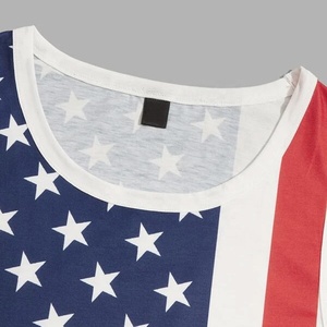 Débardeur col rond imprimé drapeau américain, sans manches, vêtement de Fitness - Product Image 3