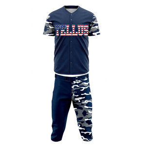 Uniforme de Béisbol Personalizado para Adultos, Transpirable, 100% Poliéster, Estampado, de Alta Calidad, Personalizable, Nuevo, al Mejor Precio - Product Image 1