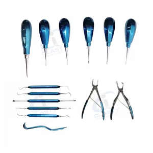 Ensemble d'instruments chirurgicaux dentaires personnalisables haut de gamme, écologiques, en acier inoxydable, avec poignée moletée, outils manuels, argent, classe I - Product Image 6