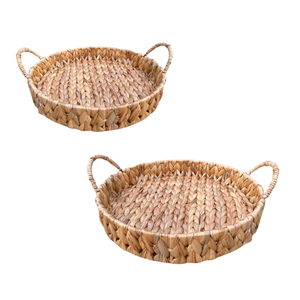 Handcrafted WATER HYACINTH TRAY <b>FRUIT</b> <b>STORAGE</b> BASKET Multi-Purpose Decorative Basket with Metal Frame Vietnam Crafts - Product Image 1