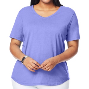 T-shirt d'été de couleur unie pour femmes, col ras du cou, manches courtes, pulls minces, qualité supérieure, lavé en machine - Product Image 1